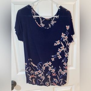 Pink & Blue Flower Top